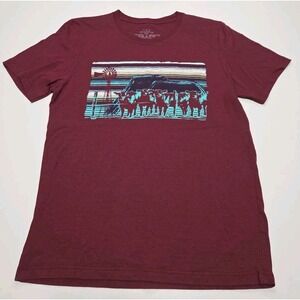 Crazy Train "Western Way of Life" Medium T Shirt Maroon